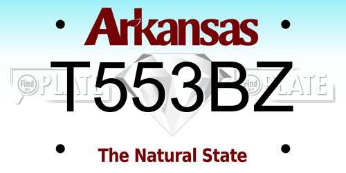 T553BZ Arkansas License Plate