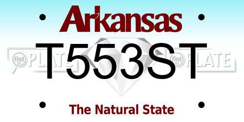T553ST Arkansas License Plate