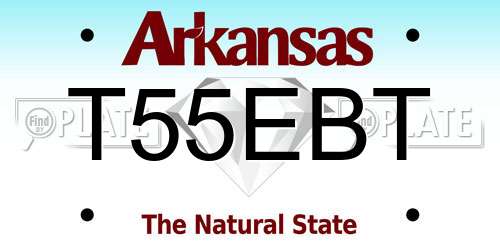 T55EBT Arkansas License Plate