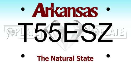 T55ESZ Arkansas License Plate