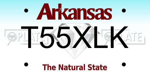 T55XLK Arkansas License Plate
