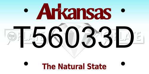 T56033D Arkansas License Plate