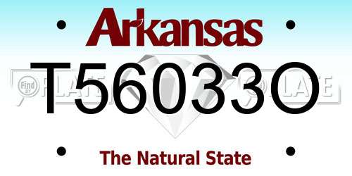 T56033O Arkansas License Plate