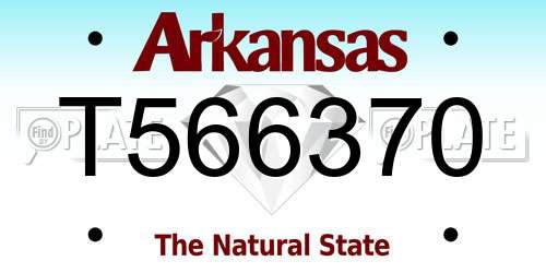 T566370 Arkansas License Plate