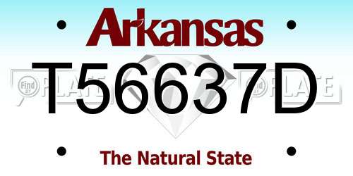 T56637D Arkansas License Plate
