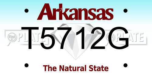 T5712G Arkansas License Plate