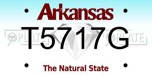T5717G Arkansas License Plate