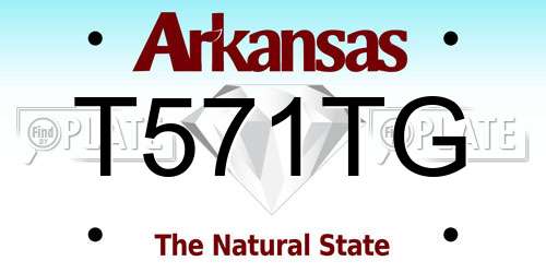 T571TG Arkansas License Plate