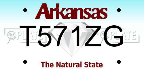 T571ZG Arkansas License Plate