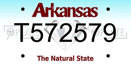 T572579 Arkansas License Plate