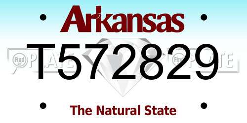 T572829 Arkansas License Plate