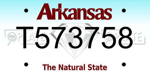 T573758 Arkansas License Plate