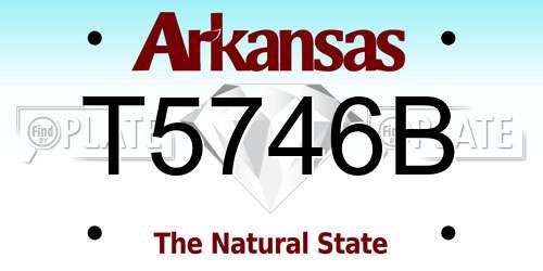 T5746B Arkansas License Plate