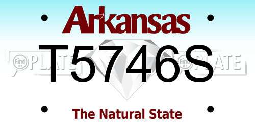T5746S Arkansas License Plate