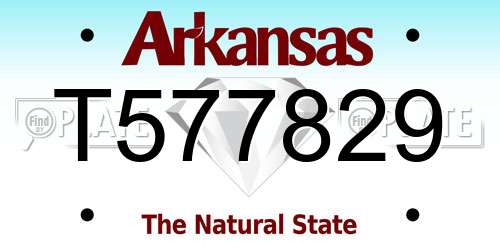 T577829 Arkansas License Plate