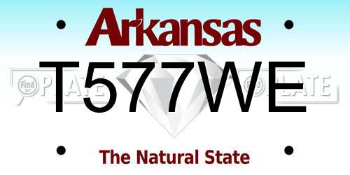 T577WE Arkansas License Plate