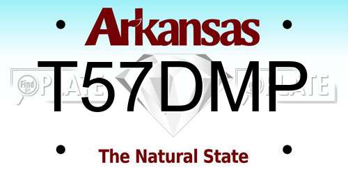 T57DMP Arkansas License Plate