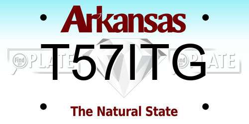 T57ITG Arkansas License Plate