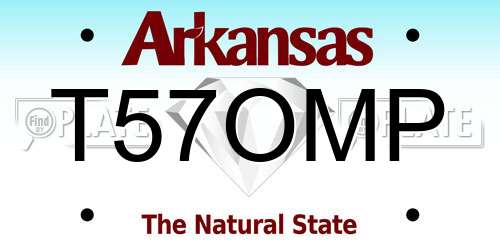 T57OMP Arkansas License Plate