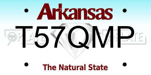 T57QMP Arkansas License Plate