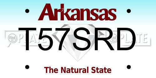 T57SRD Arkansas License Plate