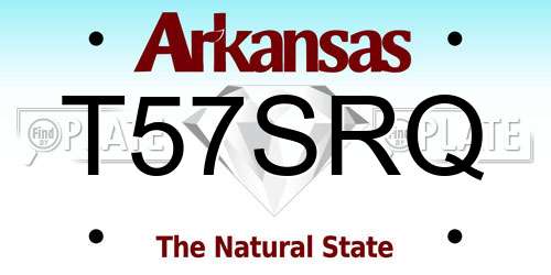 T57SRQ Arkansas License Plate