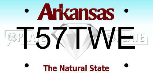 T57TWE Arkansas License Plate