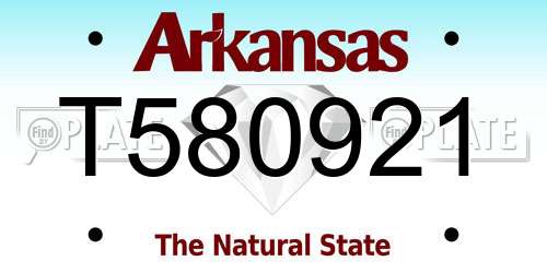 T580921 Arkansas License Plate