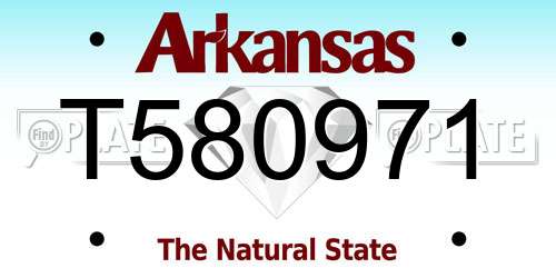 T580971 Arkansas License Plate