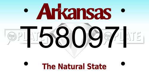 T58097I Arkansas License Plate