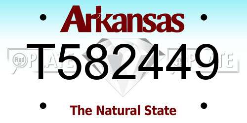T582449 Arkansas License Plate