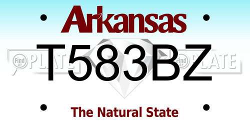 T583BZ Arkansas License Plate