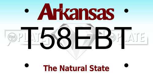 T58EBT Arkansas License Plate