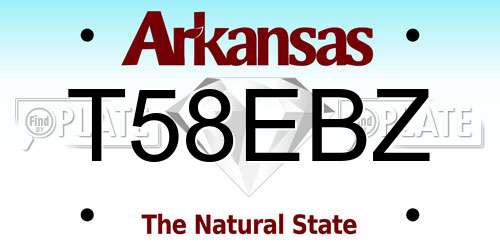 T58EBZ Arkansas License Plate