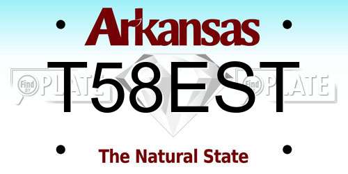 T58EST Arkansas License Plate