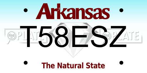 T58ESZ Arkansas License Plate