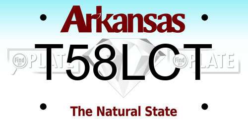 T58LCT Arkansas License Plate