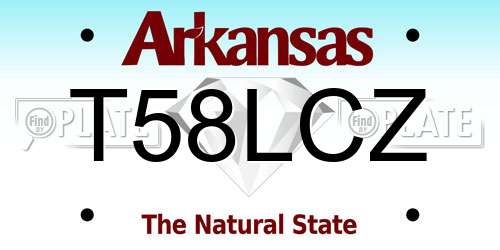 T58LCZ Arkansas License Plate