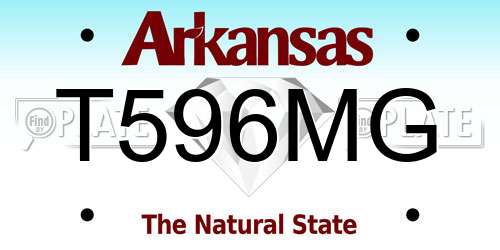 T596MG Arkansas License Plate