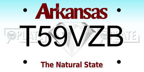 T59VZB Arkansas License Plate