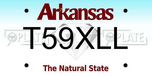 T59XLL Arkansas License Plate