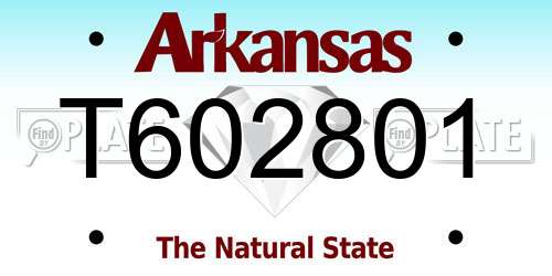 T602801 Arkansas License Plate