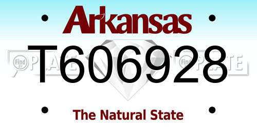 T606928 Arkansas License Plate