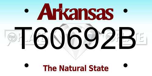 T60692B Arkansas License Plate