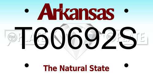 T60692S Arkansas License Plate