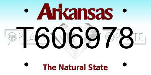 T606978 Arkansas License Plate