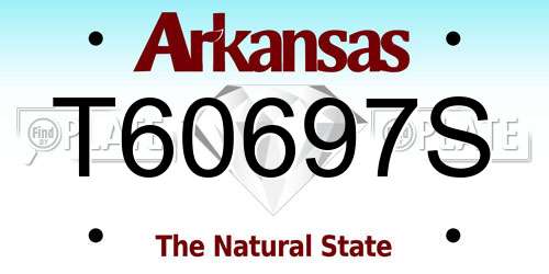 T60697S Arkansas License Plate