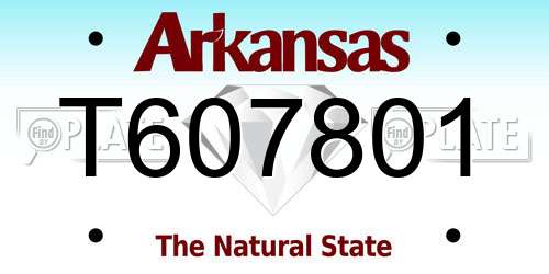 T607801 Arkansas License Plate