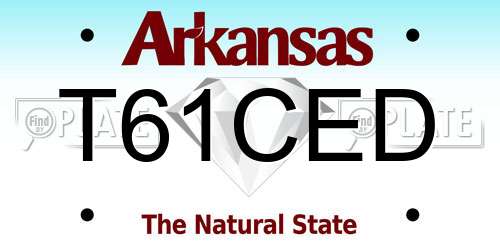 T61CED Arkansas License Plate