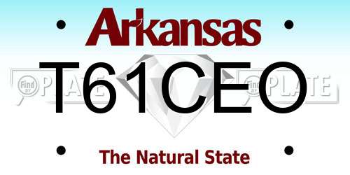 T61CEO Arkansas License Plate